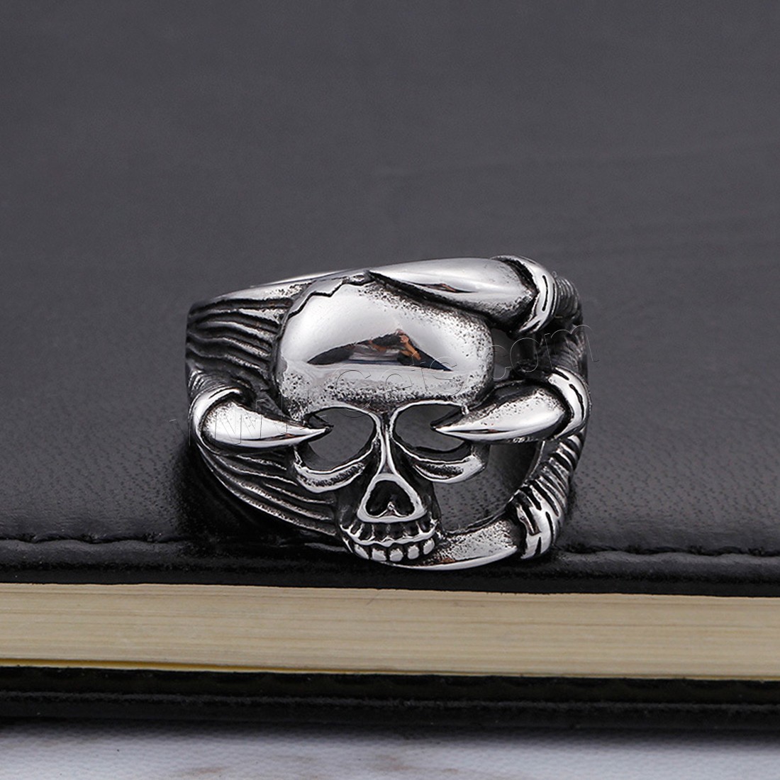Men Stainless Steel Ring in Bulk, Titanium Steel, Skull, different size for choice & for man & blacken, 26x22mm, 6mm, Sold By PC