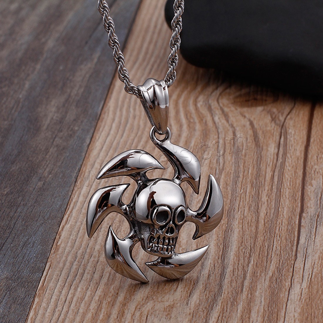 Titanium Steel Pendants, Skull, different styles for choice & blacken, Hole:Approx 16mm, Sold By PC