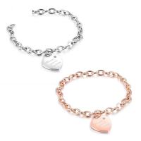 Stainless Steel Chain Bracelets, Heart, plated, with letter pattern & for woman 20mm Approx 7.5 Inch 