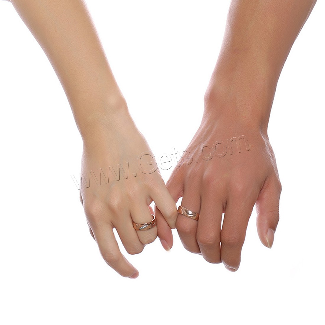 立方のジルコニア ステンレス鋼指のリング, ステンレス, ピンクゴールドメッキ, 異なるスタイルを選択 & マイクロパヴェジルコニア, 6x2mm, 売り手 パソコン