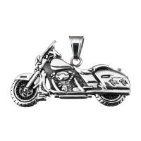 Vehículo de acero inoxidable colgante, Moto, ennegrezca, 54x33x5mm, agujero:aproximado 7.1x9.4mm, Vendido por UD