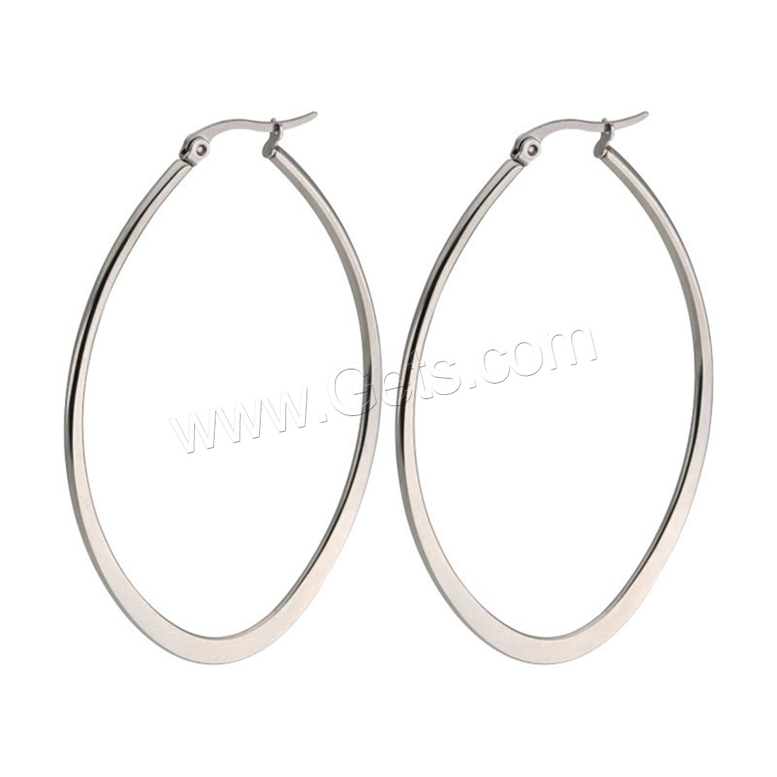 Stainless Steel Hoop Earring, plated, hypo allergic & Unisex & different styles for choice, 40mm, Sold By Pair