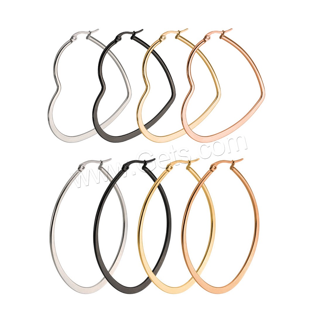 Stainless Steel Hoop Earring, plated, hypo allergic & Unisex & different styles for choice, 50mm, Sold By Pair