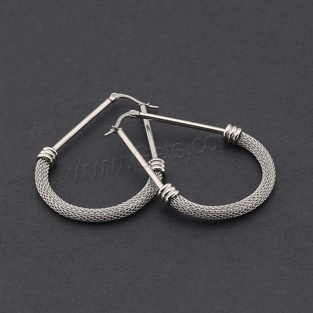 Titanium Steel Earrings, plated, hypo allergic & different styles for choice & for woman, 30mm, Sold By Pair