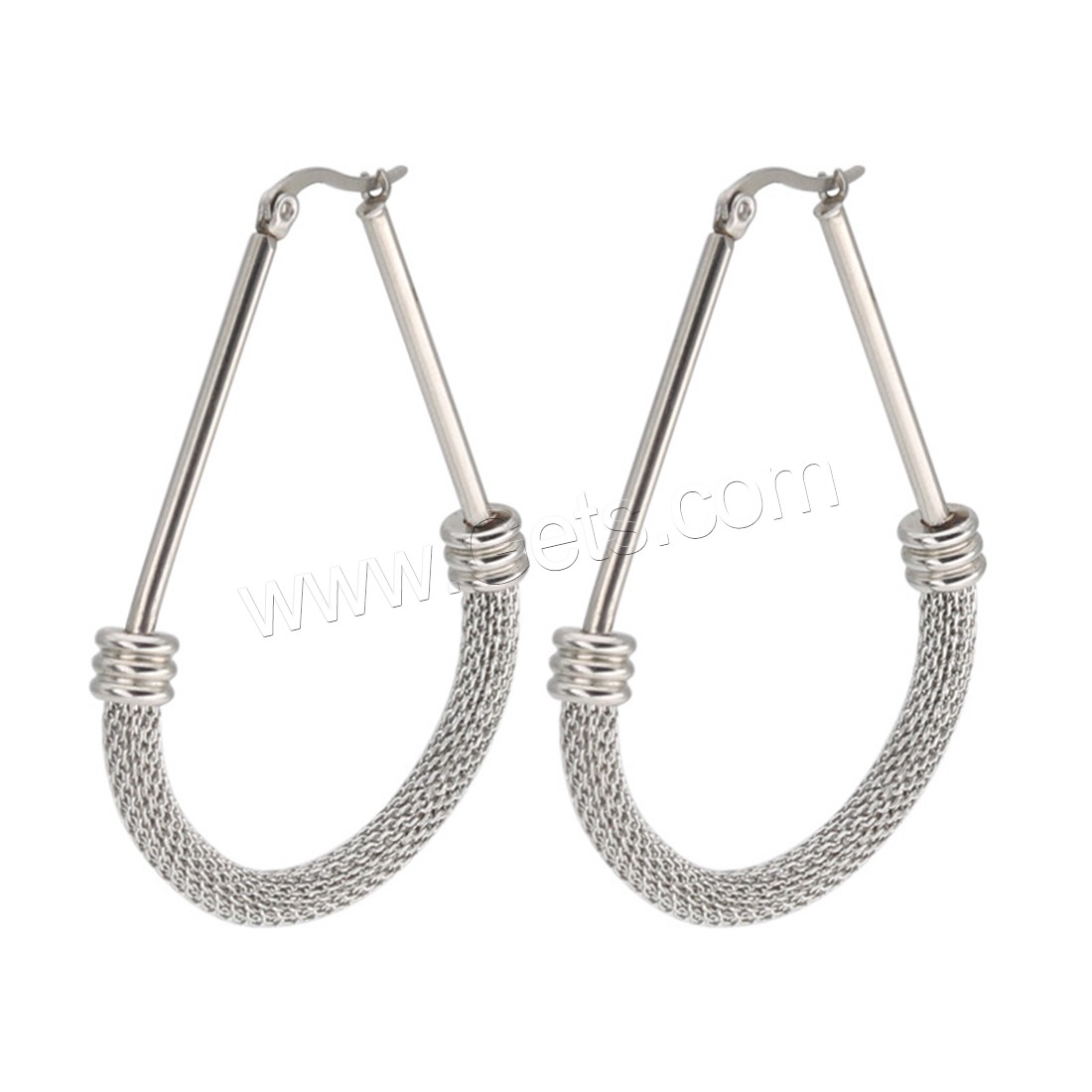 Titanium Steel Earrings, plated, hypo allergic & different styles for choice & for woman, 50mm, Sold By Pair