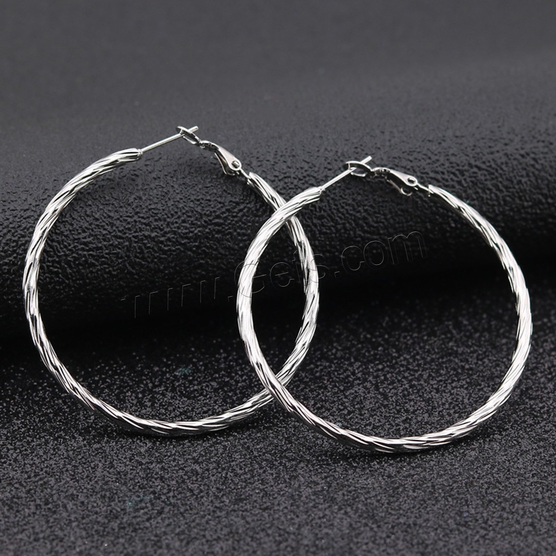 Titanium Steel Earrings, plated, hypo allergic & different styles for choice & for woman, 40mm, Sold By Pair