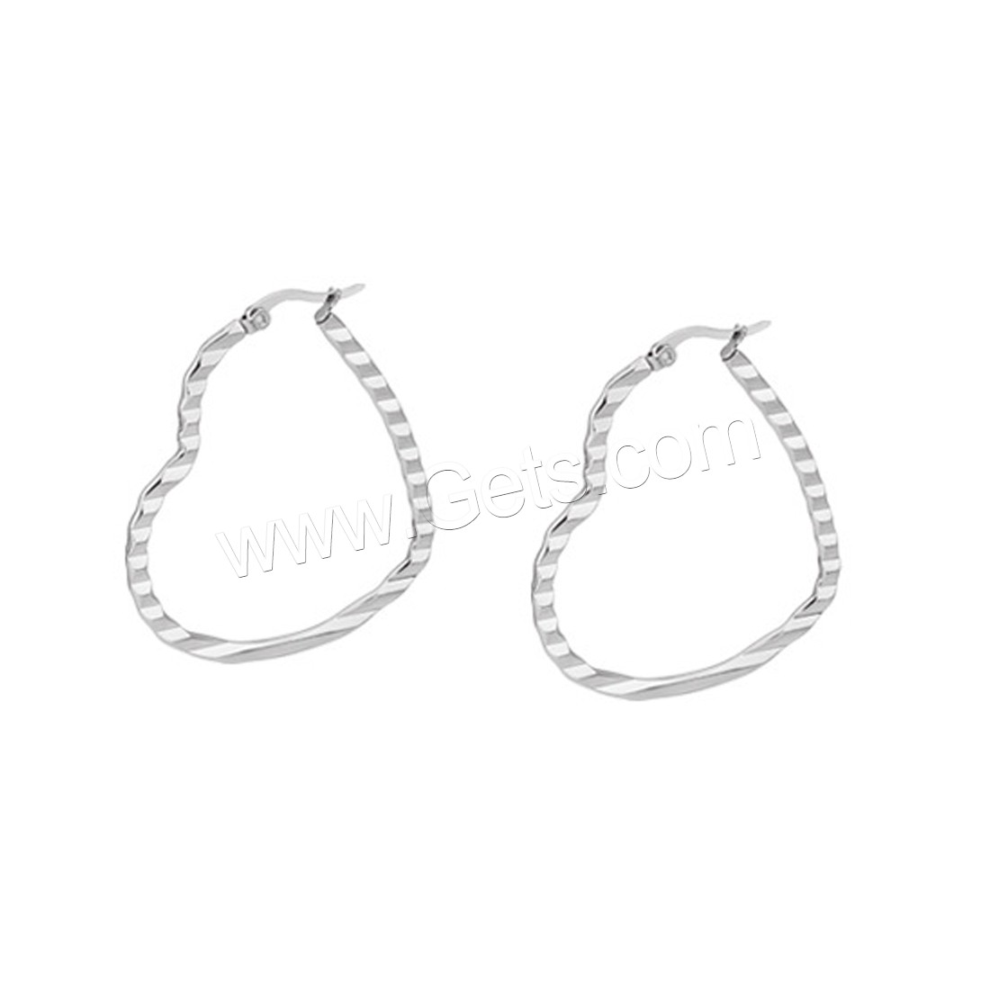 Titanium Steel Earrings, Heart, plated, hypo allergic & different styles for choice & for woman, 30mm, Sold By Pair