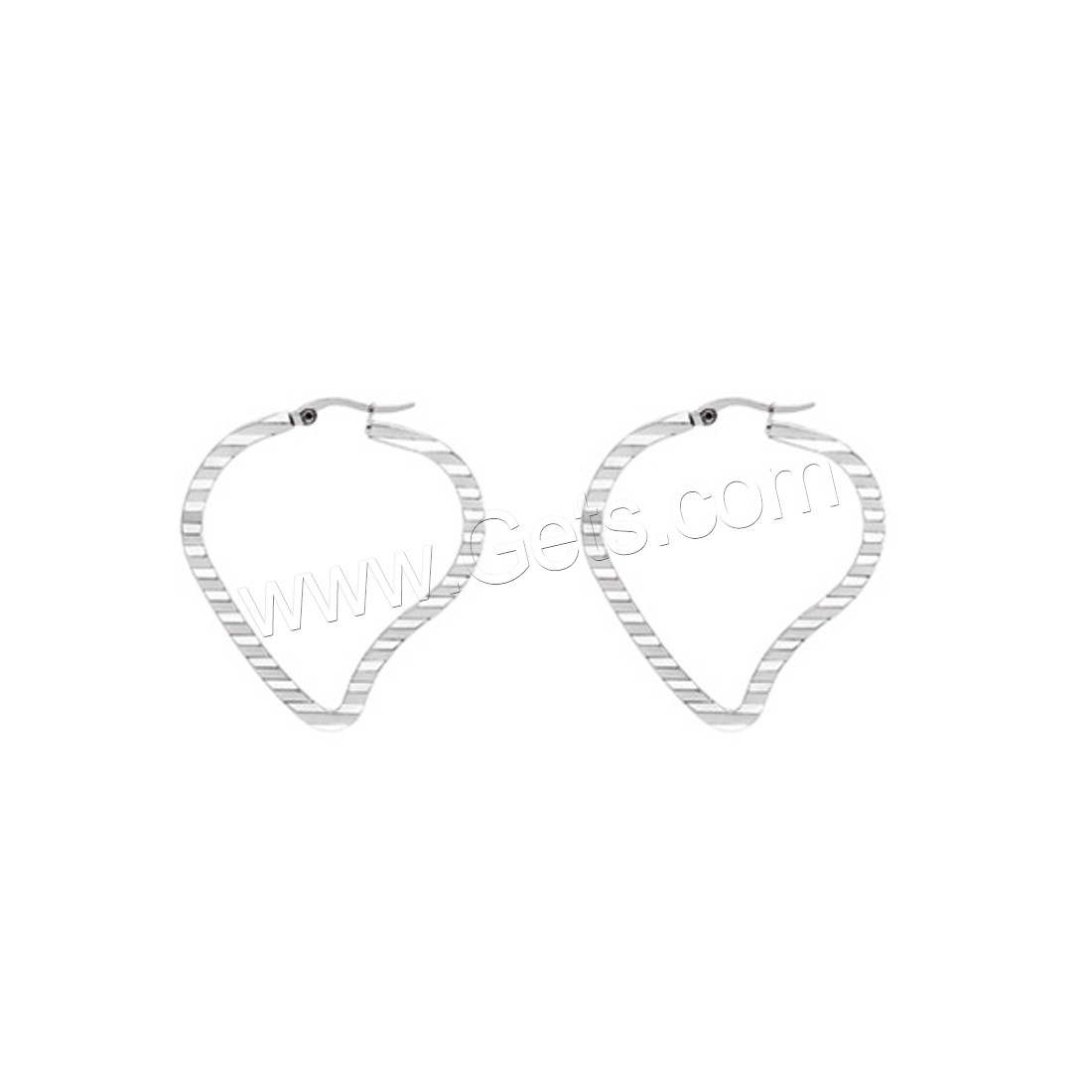 Titanium Steel Earrings, Heart, plated, hypo allergic & different styles for choice & for woman, 40mm, Sold By Pair