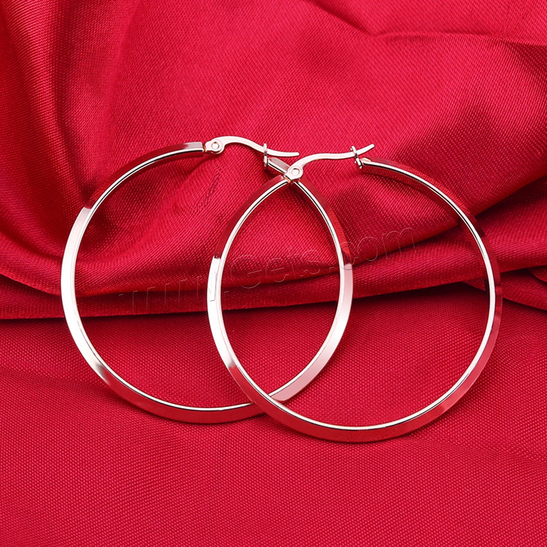 Titanium Steel Hoop Earring, plated, hypo allergic & for woman, more colors for choice, 30mm, Sold By Pair