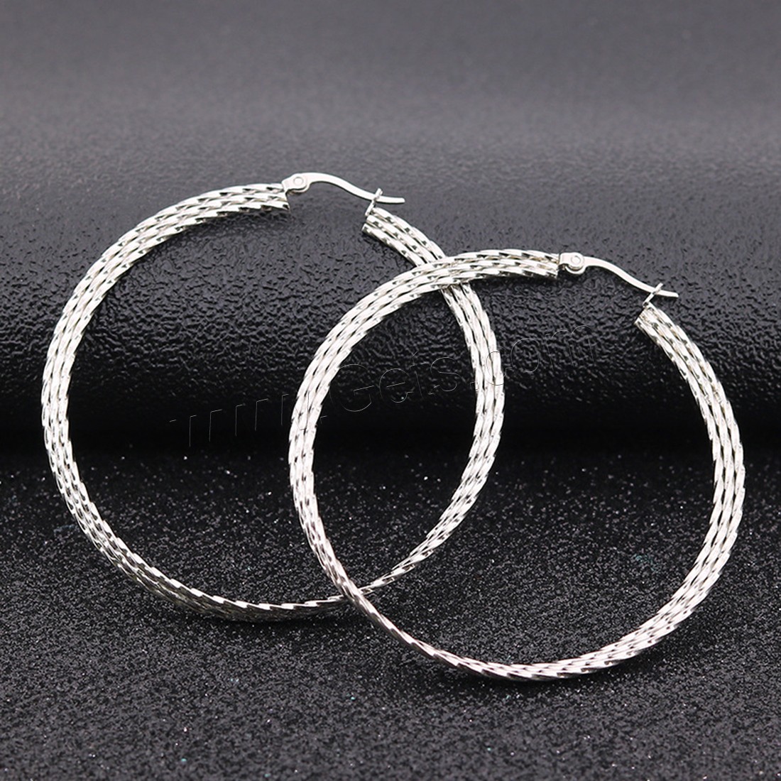Titanium Steel Earrings, plated, hypo allergic & for woman & multi-strand, more colors for choice, 60mm, Sold By Pair