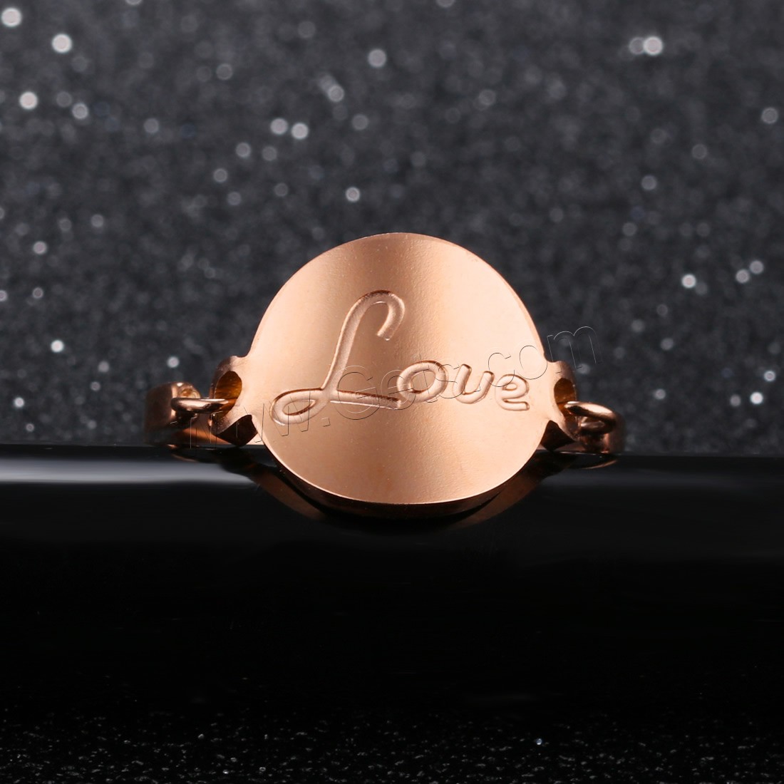 Кольцо из нержавеющей стали, нержавеющая сталь, слова любви, плакированный цветом розового золота, разный размер для выбора & с письмо узором & Женский, 8mm, продается PC