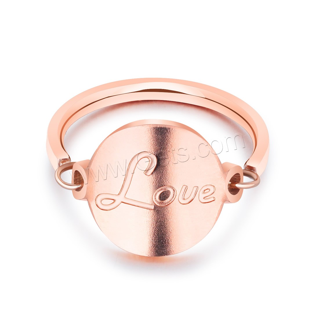ステンレス指輪, ステンレス, 単語の愛, ピンクゴールドメッキ, 異なるサイズの選択 & 文字パターンを持つ & 女性用, 8mm, 売り手 パソコン