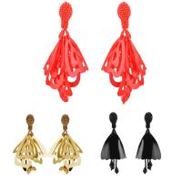 Fashion Fringe Earrings, Zinc Alloy, with Crystal & Glass Seed Beads, stainless steel post pin, plated, for woman & faceted lead & cadmium free, 4cm 