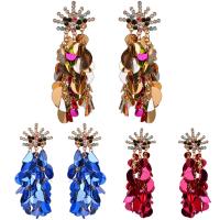 Fashion Fringe Earrings, Zinc Alloy, stainless steel post pin, gold color plated, with painted & for woman & with rhinestone lead & cadmium free 