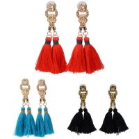 Fashion Tassel Earring, Zinc Alloy, with Nylon Cord, stainless steel post pin, plated, for woman lead & cadmium free 