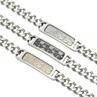 Stainless Steel Charm Bracelet, 316L Stainless Steel, with 1.5Inch extender chain, Dragon, plated, Unisex & curb chain & luminated Approx 7.4 Inch 