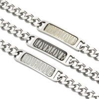 316L Stainless Steel Bracelet, with 1.5Inch extender chain, word love, plated, Unisex & curb chain & luminated Approx 7.4 Inch 