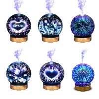 Glas Aromatherapie Luftbefeuchter, mit Kunststoff, 7 LED Stimmungslicht & verschiedene Muster für Wahl, 128x150mm, verkauft von PC