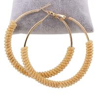 Zinc Alloy Hoop Earring, stainless steel post pin, gold color plated, for woman, lead & cadmium free 