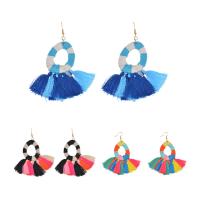 Fashion Tassel Earring, Zinc Alloy, with Nylon Cord, iron earring hook, gold color plated, for woman lead & cadmium free 