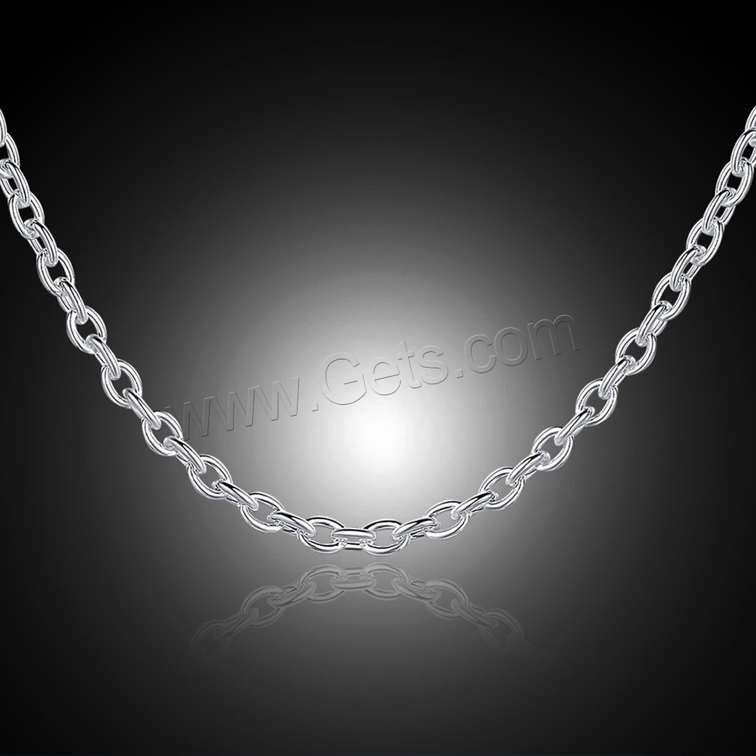 Brass Chain Necklace, real silver plated, different length for choice & oval chain & for woman, nickel, lead & cadmium free, 3mm, Sold By Strand