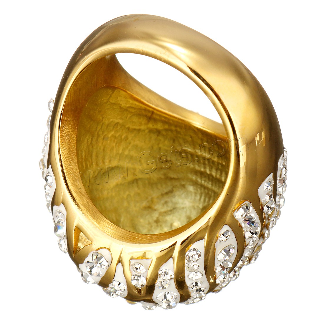 Нержавеющая сталь Rhinestone палец кольцо, нержавеющая сталь, с клей, Другое покрытие, Мужская & разный размер для выбора, Много цветов для выбора, 27mm, продается PC