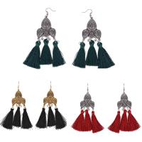 Fashion Tassel Earring, Zinc Alloy, with Nylon Cord, iron earring hook, plated, for woman lead & cadmium free 