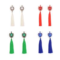 Fashion Tassel Earring, Zinc Alloy, stainless steel post pin, plated, for woman & with rhinestone lead & cadmium free 