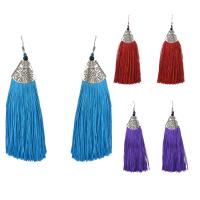 Fashion Tassel Earring, Zinc Alloy, with Nylon Cord, iron earring hook, antique silver color plated, for woman lead & cadmium free 