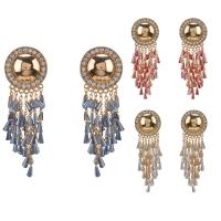 Fashion Fringe Earrings, Zinc Alloy, with Crystal, stainless steel post pin, gold color plated, for woman & with rhinestone lead & cadmium free 
