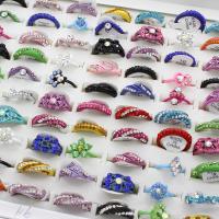 Rhinestone Zinc Alloy Finger Ring, painted, mixed ring size & for woman & with rhinestone, lead & cadmium free - US Ring 