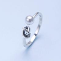 South Sea Shell Finger Ring, Brass, with Shell Pearl, thick 925 sterling silver plated, adjustable & for woman, nickel, lead & cadmium free, 5mm, US Ring .5 