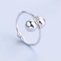Brass Finger Ring, Round, thick 925 sterling silver plated, adjustable & for woman, nickel, lead & cadmium free, US Ring 
