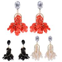 Acrylic Drop Earring, with Zinc Alloy, stainless steel post pin, gold color plated, for woman 