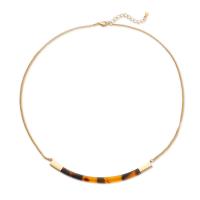 Resin Zinc Alloy Necklace, with iron chain & Zinc Alloy, with 5cm extender chain, gold color plated, twist oval chain & for woman, 43cm Approx 16.5 Inch 