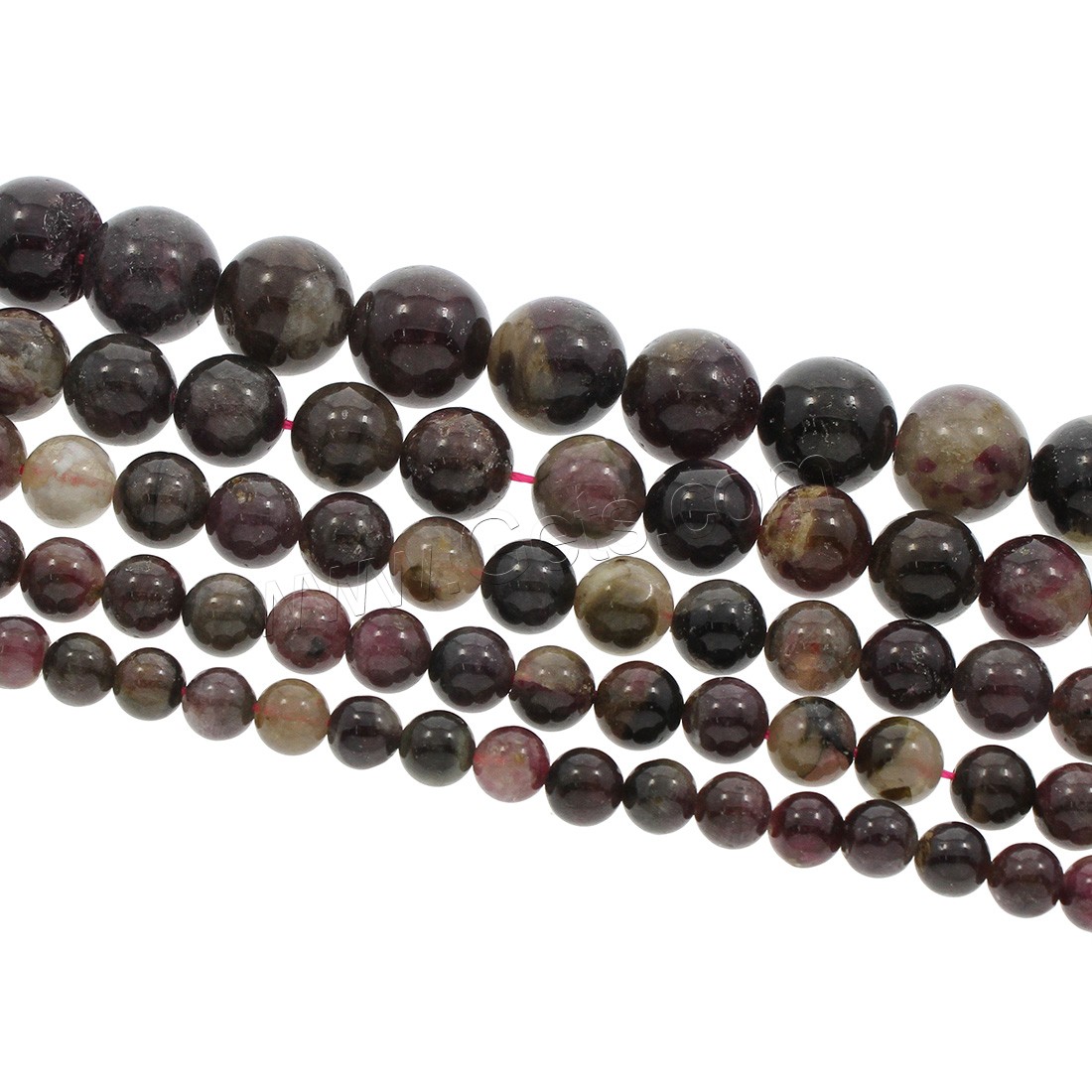 Turmalin Perle, rund, verschiedene Größen vorhanden, Bohrung:ca. 1mm, Länge:ca. 15.5 ZollInch, verkauft von Strang