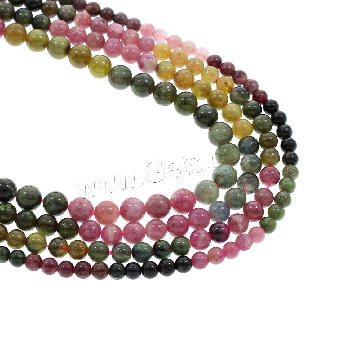 Natürlicher Turmalin Perlen, rund, verschiedene Größen vorhanden, Bohrung:ca. 1mm, Länge:ca. 15.5 ZollInch, verkauft von Strang