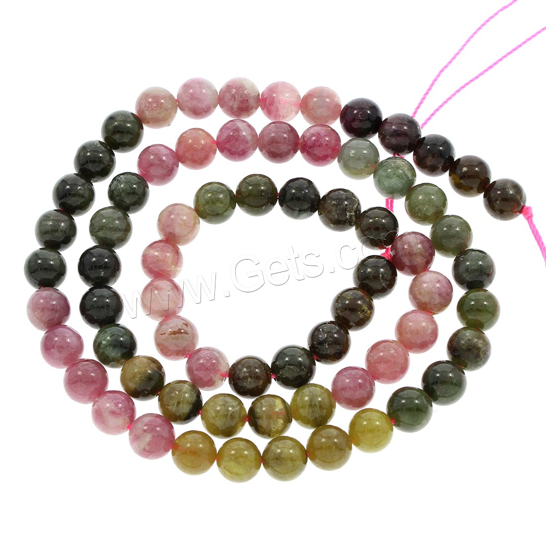 Natural Tourmaline Beads, Round, different size for choice, Hole:Approx 1mm, Length:Approx 15.5 Inch, Sold By Strand