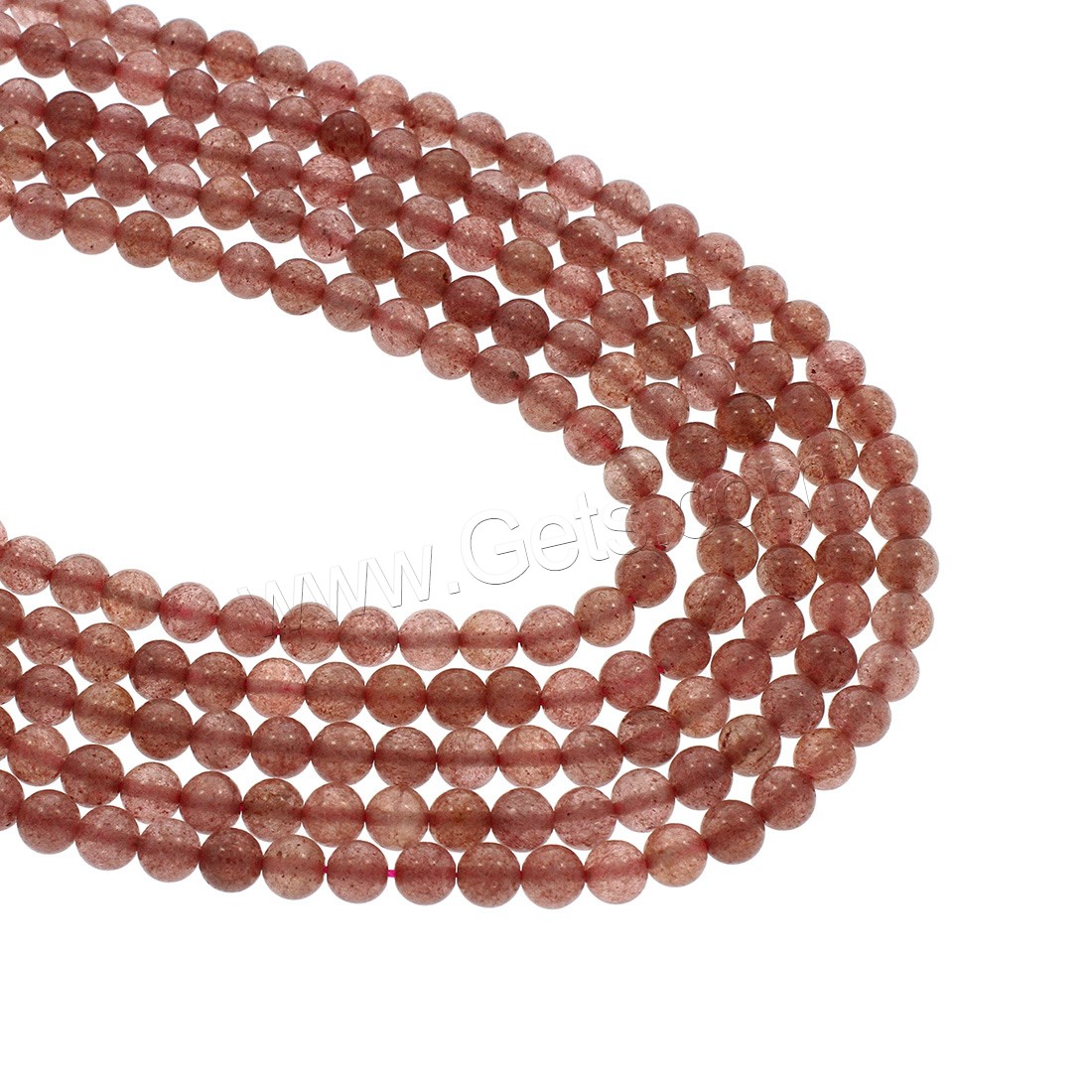 Strawberry Quartz Beads, Round, different size for choice, Hole:Approx 1mm, Length:Approx 15.5 Inch, Sold By Strand