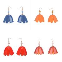 Acrylic Drop Earring, with Crystal & Zinc Alloy, iron earring hook, gold color plated, for woman 
