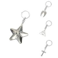Zinc Alloy Key Chain Jewelry, with iron ring, antique silver color plated, Unisex lead & cadmium free, 100mm 