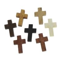 Крашеные деревянные бусины, деревянный, Kресты, Много цветов для выбора отверстие:Приблизительно 1mm, продается PC