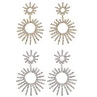 Zinc Alloy Rhinestone Drop Earring, stainless steel post pin, plated, for woman & with rhinestone lead & cadmium free 