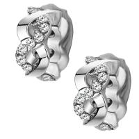 Rhinestone Zinc Alloy European Beads, platinum color plated, without troll & with rhinestone, lead & cadmium free, 8-12mm Approx 4-4.5mm 