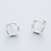 Rhinestone Brass Stud Earring, thick 925 sterling silver plated, for woman & with rhinestone, nickel, lead & cadmium free 