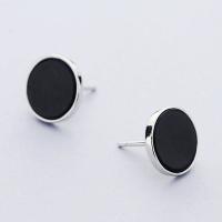 Acrylic Stud Earring, Brass, with Acrylic, Flat Round, thick 925 sterling silver plated, for woman, nickel, lead & cadmium free 