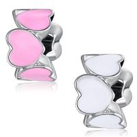 Enamel Zinc Alloy European Beads, platinum color plated, without troll lead & cadmium free, 6-12mm Approx 4-4.5mm 