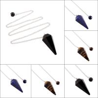 Gemstone Pendulum, with Zinc Alloy, Icicle & Unisex & twist oval chain Approx 17.5 Inch 