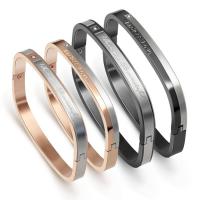 Stainless Steel Bangle, 316L Stainless Steel, plated & with rhinestone 6mm, 8mm, Inner Approx 60x47 