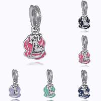Zinc Alloy European Pendants, antique silver color plated, without troll & with rhinestone lead & cadmium free, 10-30mm Approx 4-4.5mm 